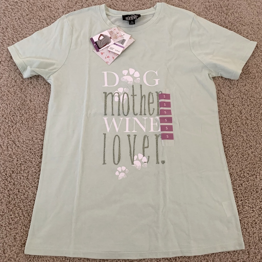 NWT Dog Mother Wine Lover Tee Shirt